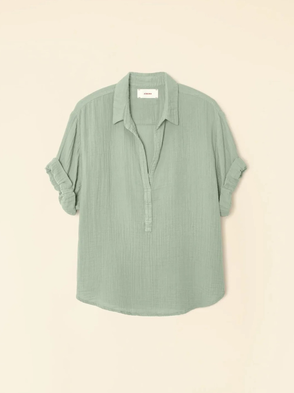 XiRENA  Cruz Sage Green Gauze Shirt
